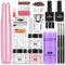 Acrylic Nail Kit for Beginners with Drill:3 Colors Acrylic Powder and 75ml Liquid Set - Nails Kit with Brush Top Coat Bast Coat 100PCS Nail Tips for Home Salon