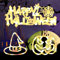 Calabazas Decoración de Halloween para Ventanas,Luces Para Ventana De Halloween,Luces de Halloween a pilas,Lámpara de Halloween,Luces de Decoración para Interior Exterior Halloween (color cálido)