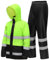 MeiLayM Herren Regenanzug Anzug Reflektierender Regenjacke und Regenhose Winddicht Regenjacke Winddicht Hooded Regenjacke Arbeit Regenanzug Regenanzug für Fischen Wandern Camping Grün,M
