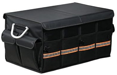 FSTTGG Auto Kofferraumtaschen für VW Touran 2006-2016, Autotasche Hohe Kapazität Kofferraum-Organizer Innenausstattung,A Black-2 60 * 35 * 30