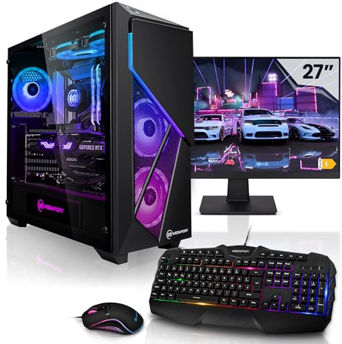 Megaport Méga Pack PC Gamer Fixe Complet AMD Ryzen 9 9900X • GeForce RTX4060Ti 16Go • Ecran LED 27 • Windows 11 • 32Go DDR5 • 1000Go M.2 SSD • Ventilateur • WiFi • Clavier et Souris Gamer