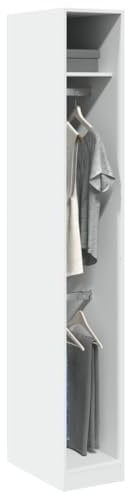 Xichuzi Kleiderschrank Weiß 30x50x200 cm Holzwerkstoff, Schlafzimmerschrank, Kleiderschränke, Garderobenschrank, Ordnungssystem Kleiderschrank, Haushaltsschrank - 3307774