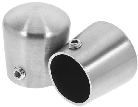 HOMSFOU 2pcs Stair Accessories Railer Stair Handrail Cover Hole Plugs Furniture Handrail Fittings Hole Cover Stair Railing Post Caps Hand Rail End Caps Silver