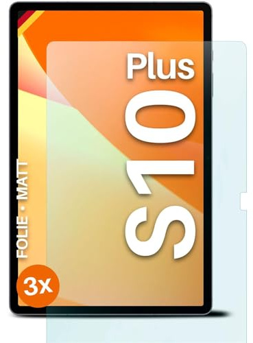 moex® FlexProtect Schutzfolie matt kompatibel mit Samsung Galaxy Tab S10 Plus Folie gegen Reflexionen, Anti Reflex Displayschutz, matte Displayfolie, robust und Kratzfest – 3 Stück