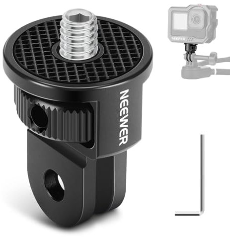 NEEWER Action Kamera Mount Adapter mit 1/4 Schraube, Aluminiumlegierung, kompatibel mit GoPro Hero 13 12 Insta360 X4 X3 DJI Osmo Pocket 3 Creator Combo Phone Cage, GP-7