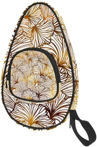 lcndlsoe Tasche für Tischtennisschläger mit Ginkgoblättern, Gelb und Braun