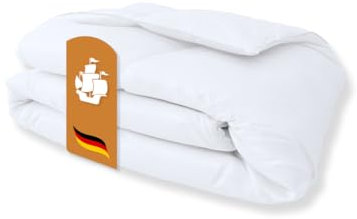 Hanse Select Bettdecke Federfrei 200x200 cm –Hypoallergene Decke mit perfektem Schlafklima wie im Luxushotel – vegan, mit High-Tech-3D-Luxus-Synthetik Faser, Made in Germany, Wärmeklasse: Leicht