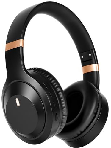AXFEE Noise Cancelling Headphones, Foldable Over Ear Headphones Wireless, 45H Long ANC Playtime, Bluetooth headphones With Hi-Res Audio, Head Phones with Built-in Mic for Office Study Travel (Black)