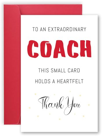 Tinoaly Dankeskarte Trainer für Männer und Frauen, Ruhestandsgeschenk Basketball Fußball und Footballtrainer mit Umschlag Anerkennungsgeschenke für Trainer