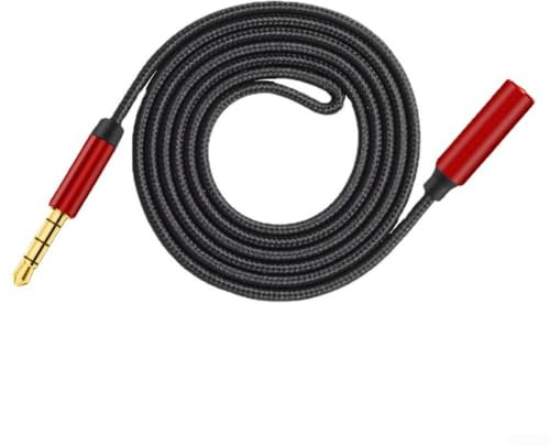 Cavo di prolunga audio da 3 5 mm con microfono, connettore AUX maschio a femmina, progettato per cuffie e altoparlanti del PC, cablaggio in rame per un suono coerente (2 m)