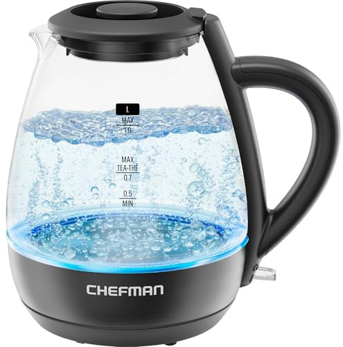 Chefman 1L Small Electric Kettle 1500W, BPA Free, Auto Shut-Off