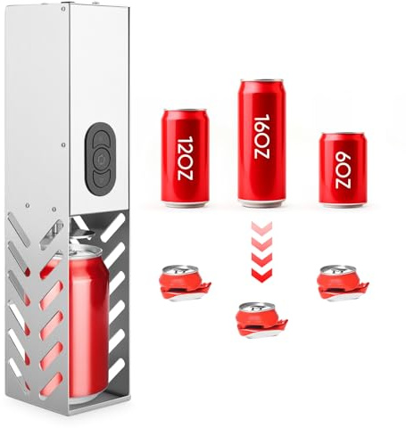Electric Can Crusher, Automatic Can Crusher Wall Mounted, Heavy-Duty Can Smasher for Recycling 12oz & 16oz Aluminum Cans, Soda, Beer Cans and Plastic Bottles, House Warming Gift