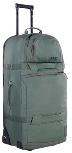 EVOC World Traveller 125l Reisetrolley, Reisetasche (Reisekoffer mit Teleskopgriff, austauschbare Skate-Rollen, stabile Eva-Bodenkonstruktion, besonders Leichter Trolley Koffer)