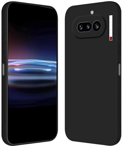 Wigento Stoßfeste Silikon Hülle für Nothing Phone 4a, Kamera Schutz, Kratzfest, präzise Aussparungen, Flexible Handyhülle (Schwarz)