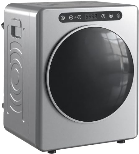 HOMCOM Vented Tumble Dryer 5kg Wet Laundry/3kg Dry Capacity 1000W Silver | Compact Freestanding Tumble Dryer, Anti-Crease, ECO Modes, Multiple Timer, Heat Setting for Apartment, Home, Dorm, RVs
