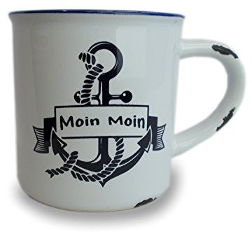 Unbekannt Becher Rusty Anker blau Moin Moin