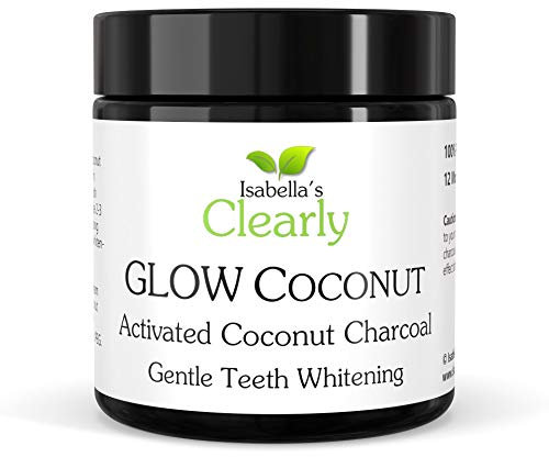 Isabella's Clearly GLOW Coconut, Teeth Whitening Activated Charcoal Powder | Pure, Natural, Food Grade, Non GMO, Made in USA | Whiten Teeth Naturally 100g (1 year supply)