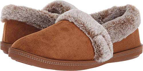 Skechers Cozy Campfire - Team Toasty Flache Hausschuhe Damen, Braun (Chestnut Microfiber Suede/Faux Fur Line Csnt), 41 EU