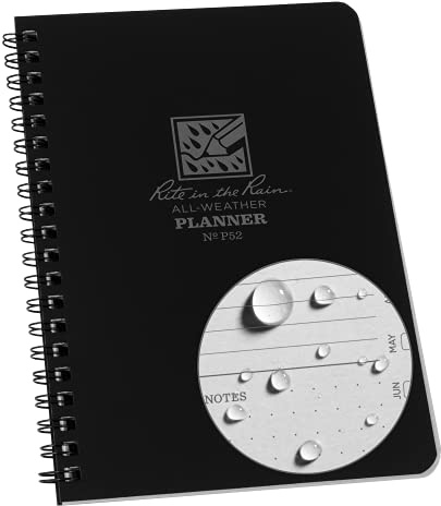 Rite in the Rain All-Weather Weekly Planner, Undated, Side-Spiral 4-5/8 x 7 (No. P52)