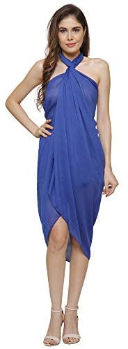 World of Shawls 100% Cotton Plain Sarong (Royal Blue)
