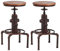 Topower American Antique Vintage Industrial Barstool Solid Wood Water Pipe Fire Hydrant Design Cafe Coffee Industrial Bar Stool Set of 2 (Red Bronze, 2)
