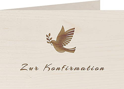 myZirbe Holzkarte - Zur Konfirmation - 100% handmade in Österreich - Postkarte, Geschenkkarte, Grußkarte, Klappkarte, Karte, Einladung, Holzart:Ahorn
