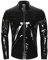 Alvivi Herren Wetlook Shirt Lack-Optik Jacke Mantel Metallic Langarmshirt Slim Fit Glänzend Hemd Tops Oberteile Party Clubwear Schwarz XXL