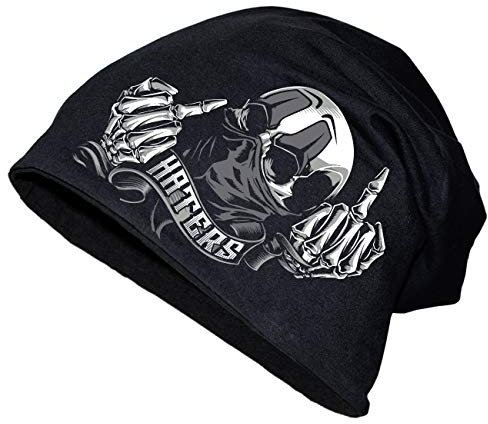 Spaß Kostet Long Beanie La Familia FCK People Totenkopf Mittelfinger Größe XS bis XXL