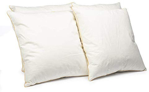 H&F Heimtextilien 4er Set Federkissen 40x40 cm | 300g Kissenfülung 100% Federn | Kissen mit OekoTex Zertifikat | Bezug 100% Baumwolle