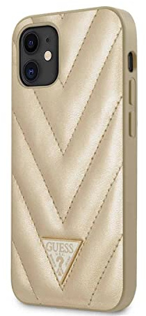Guess GUHCP12SPUVQTMLBE V-Quilted Collection Hülle für iPhone 12 Mini 5,4 golden