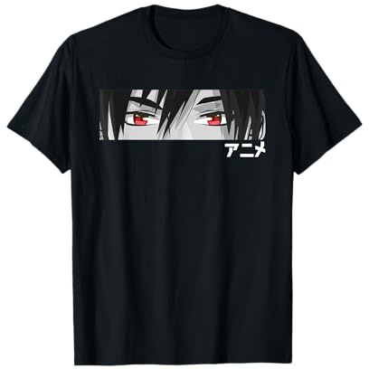Anime in Japanese Characters Kawaii Eyes Face Short Sleeve T-Shirt