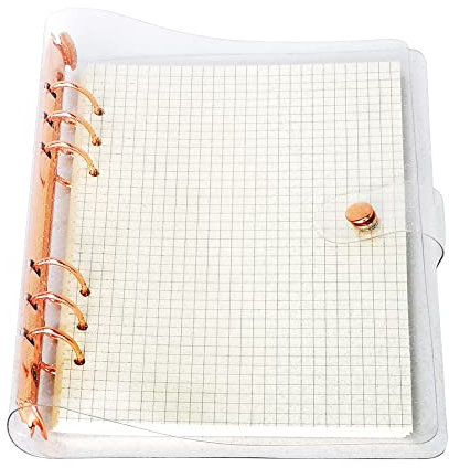 A6/A5 6 Löcher, bunter PVC-Einband, runder Ringordner mit Schnappverschluss, Loseblattordner, persönlicher Organizer (Rose Gold, A5 mini set)