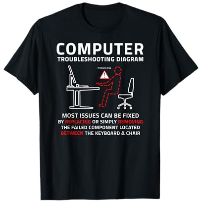 Lustige Computer Fehlerbehebung Diagramm PC MAC Reparaturanleitung T-Shirt