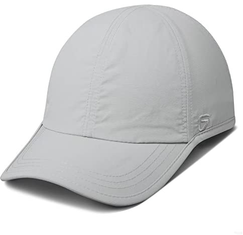 Mens Hats Baseball Cap UPF 50+ Sun Quick Dry Lightweight Breathable Trucker Hat Outdoor Hiking Fishing Run Golf Sports Dad Mesh Hats A Go Running Quick Drying Hats for Women Men Light Gray XL