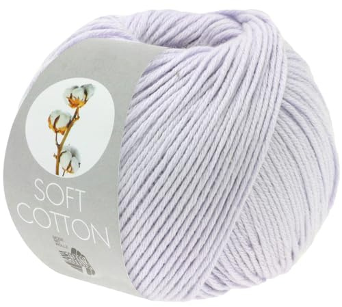 LANA GROSSA Soft Cotton | Weiches Baumwollgarn mit modernem Mikrofaseranteil | Handstrickgarn aus 70% Baumwolle & 30% Polyacryl | 50g Wolle zum Stricken & Häkeln | 140m Garn FB38