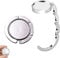 HBYMYDA 2 Pcs Handbag Hooks for Tables Foldable Round Purse Hook Folding Bag Hanger for Table Desk Restaurant Bar and Office, Silver