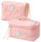 HIQUAY Große Kapazität, weiche Make-up-Tasche, weiche Reise-Kosmetiktasche, Make-up-Tasche für Teenager, Frauen und Mädchen, 2 Stück, Rosa, Niedlich, schick