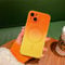 UEEBAI Magnetic Case for iPhone 13 6.1 inch, Bi-color Case Compatible with MagSafe Charger Silicone Cover with Camera Lens Protector Soft Silicon Phone Case - Orange Yellow