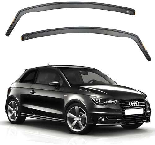 Ispeed Wind Deflectors For Audi A1 / S1 mk1 2010-2017 3 Door Hatchback 2pc set - Keep Your Car Ventilated in Rain - Reduce Wind Turbulence - Tinted In-Channel Type