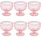 Vintage Glas Dessertschalen Set von 6 - 12 oz rosa geprägten Glas Eisschalen für Salat, Süßigkeiten, Kuchen, Obst, Trifle, Cocktail