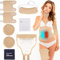 QYCHHJ 8PCS Castor Oil Pack Wrap Kit Reusable Organic Packs with Heating for Liver Detox, Comfort Sleep, Inflammation Adjustable Elastic Strap Flannel Cotton Machine Washable