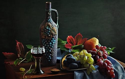 1000 Piece Jigsaw Puzzle, Vintage Wine Bottles For Wine Lovers Jigsaw Puzzle Kids Gifts 75X50Cm