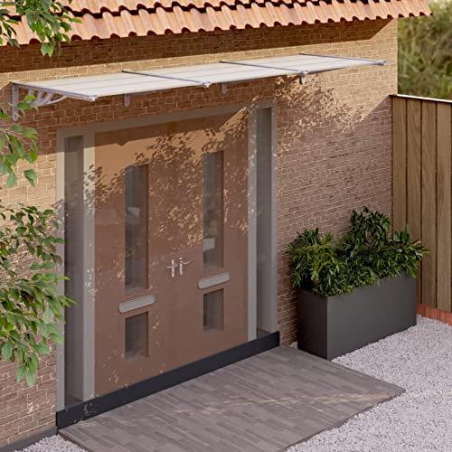 BaraSh Türvordach Schwarz 297,5x90 cm Polycarbonat Carport Bausatz Unterstand üBerdachung