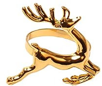 Wambere 12 Stück Weihnachten Rentier Serviettenringe,Weihnachts Serviettenschnallenhalter Weihnachtsserviettenschnalle Weihnachtsserviettenringe Tischdekoration für Weihnachten Party Hochzeit,Gold