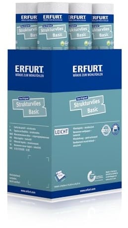 Erfurt Strukturvlies Basic 406 Vliestapete mit Struktur 10.05X0.53 Strukturtapete 6 Rollen 1004357