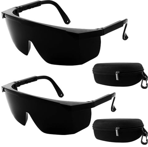 HIULLEN 2 Stück Laser Schutzbrille IPL 190 nm-2000 nm Laser-Augenschutz Brille für Haarentfernung Behandlung, UV Schutzbrille mit Schutzbox für Laser-Kosmetik-Operator und Rotlichttherapie
