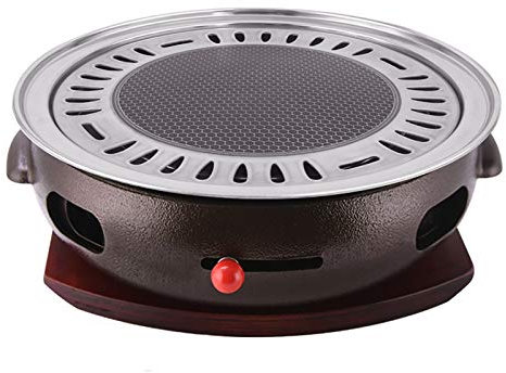 Umiup Barbacoa Barbacoa Parrilla, Barbacoa, Gran Estufa de Carne de Barbacoa de Hierro Fundido, Parrilla de carbón doméstica Coreana, Bandeja para Hornear de Piedra Maifan, Interior y Exterior (C