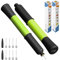 Ball Pump with Needle Storage(Never Lose Pin) Football Pump with 5 Needles and Extendable Cable, Soccer Football, Volleyball Rugby Ball Inflator - Great for All Balls - 2 Pack