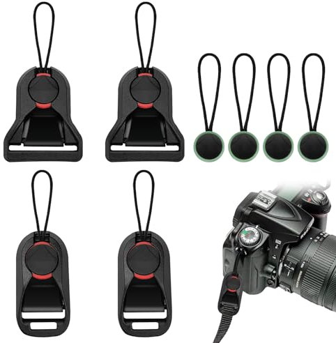 4 Pcs Camera Straps Quick Release Adapter, 20/32mm Connection Buckle Kit, Camera Strap Rapid Connectors, Release Buckle Shoulder Neck Strap Clip for Universal Camera Strap (with Tail Button)