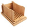 Brotschneider aus Holz für hausgemachtes Brot, 32 x 21,2 x 19,5 cm, verstellbare Scheibenbreite, Brotschneideführung mit stabilem Holzbrot-Schneidebrett (Wave)